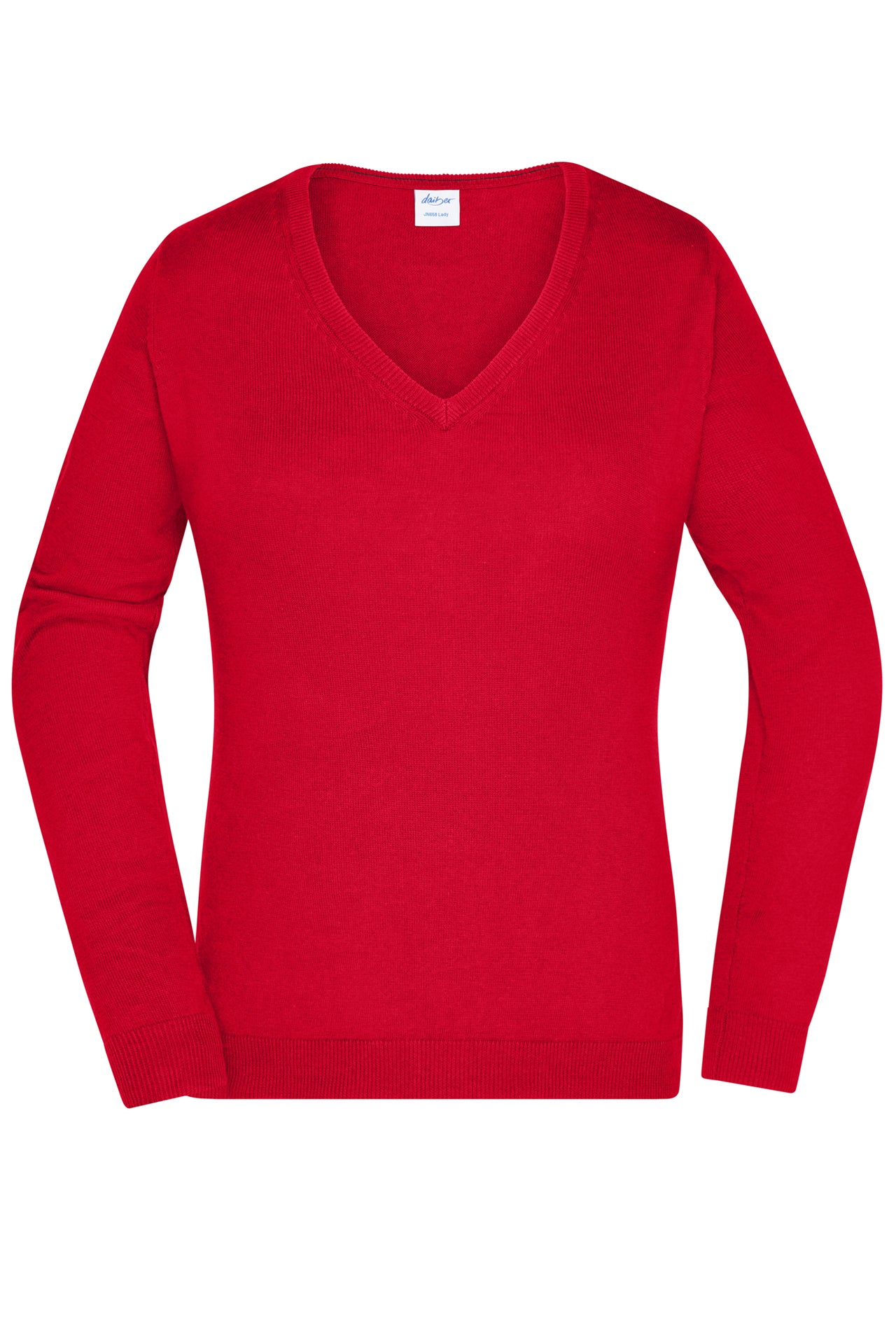 James & Nicholson Damen V-Pullover red