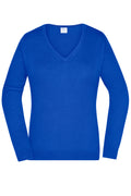 James & Nicholson Damen V-Pullover royal