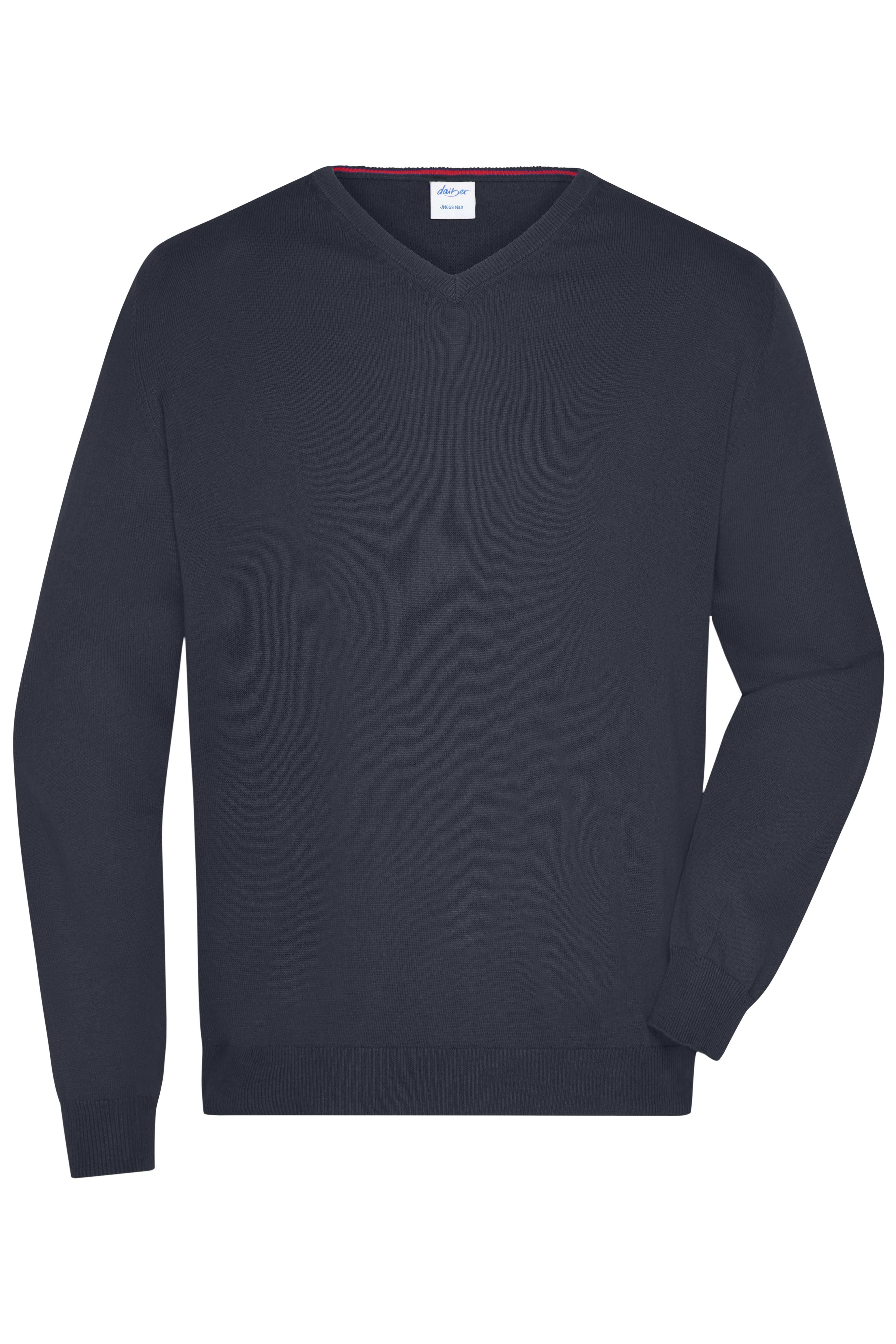 James & Nicholson Herren V-Pullover black