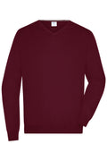 James & Nicholson Herren V-Pullover bordeaux