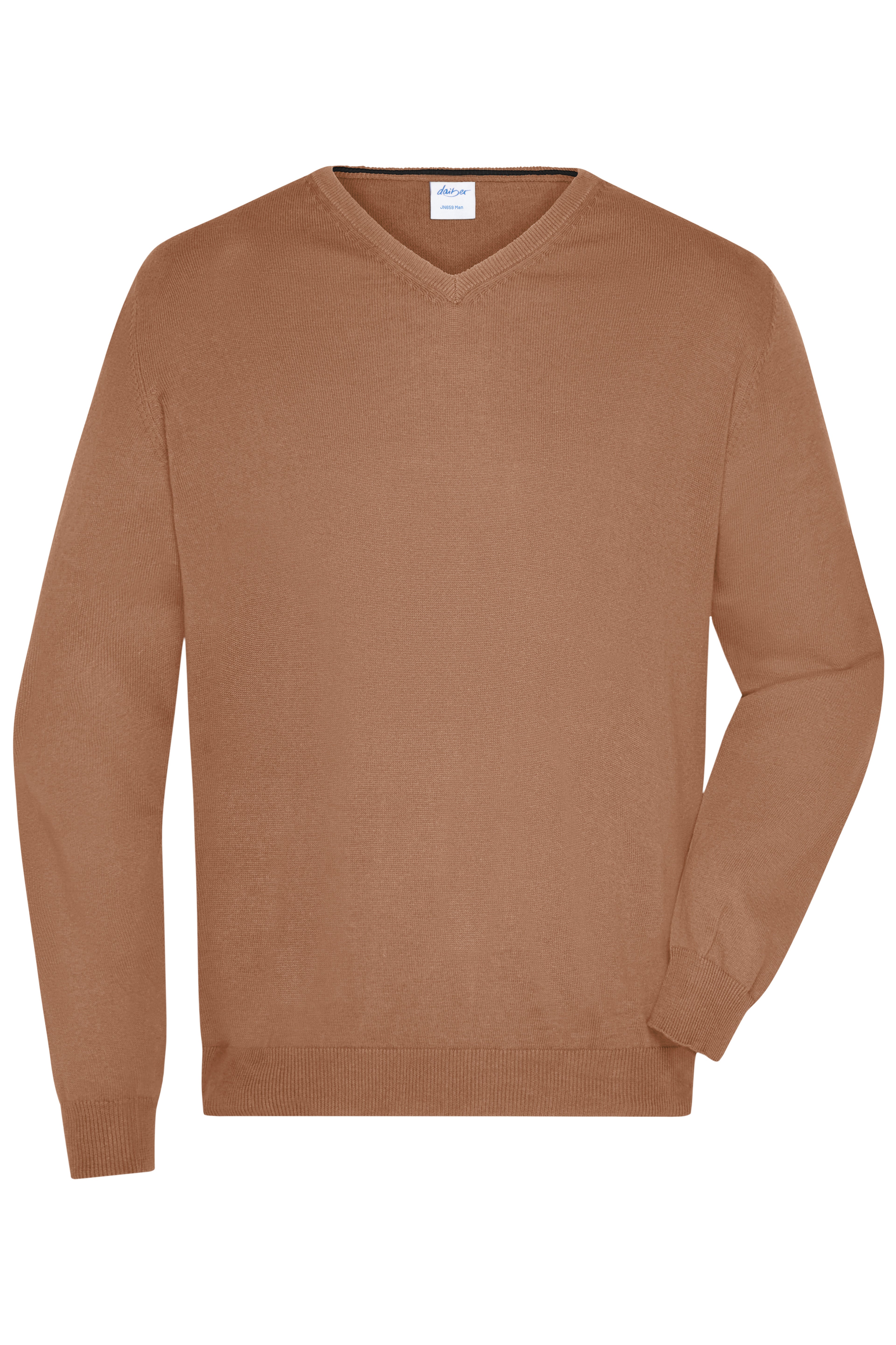 James & Nicholson Herren V-Pullover camel