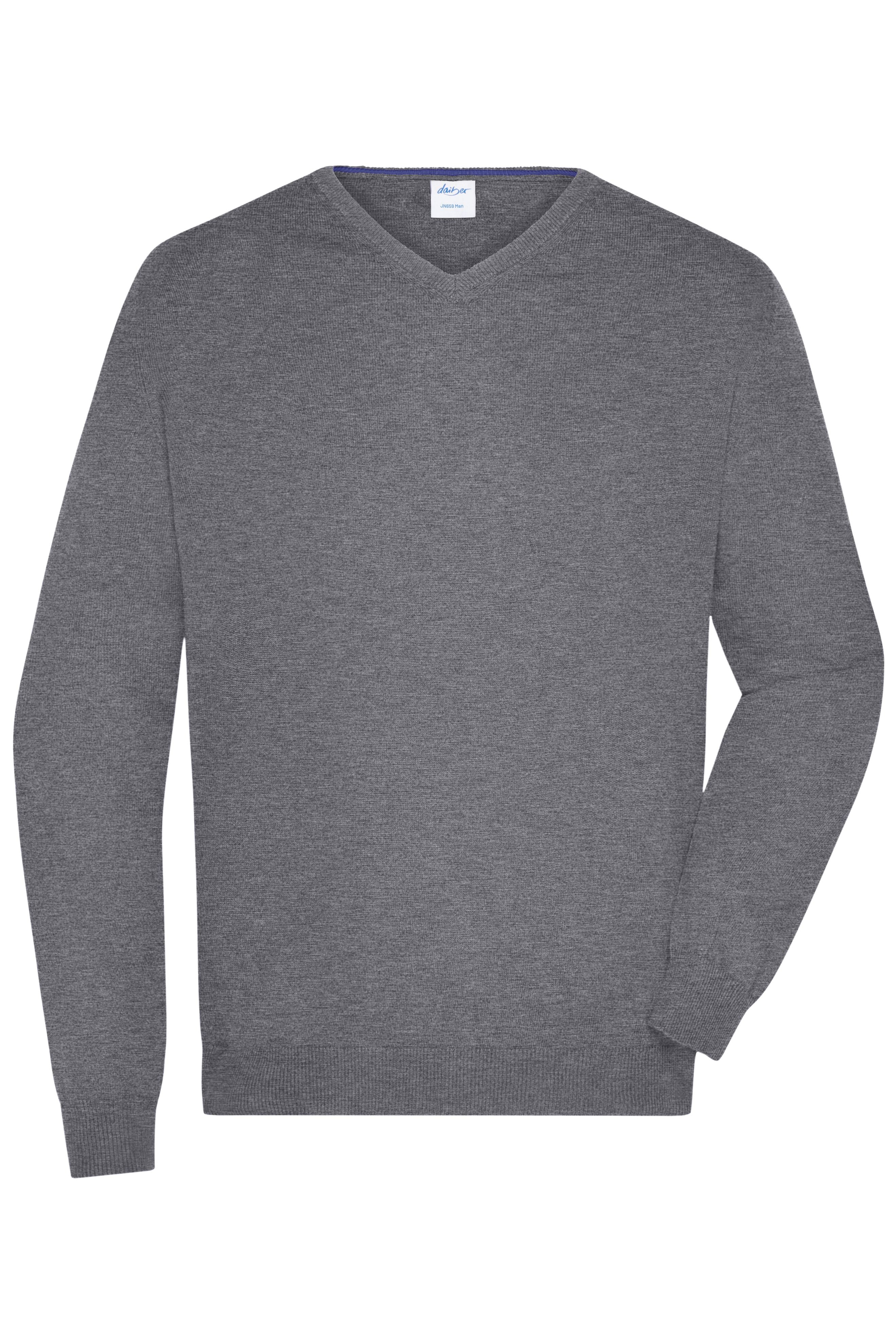 James & Nicholson Herren V-Pullover grey-heather