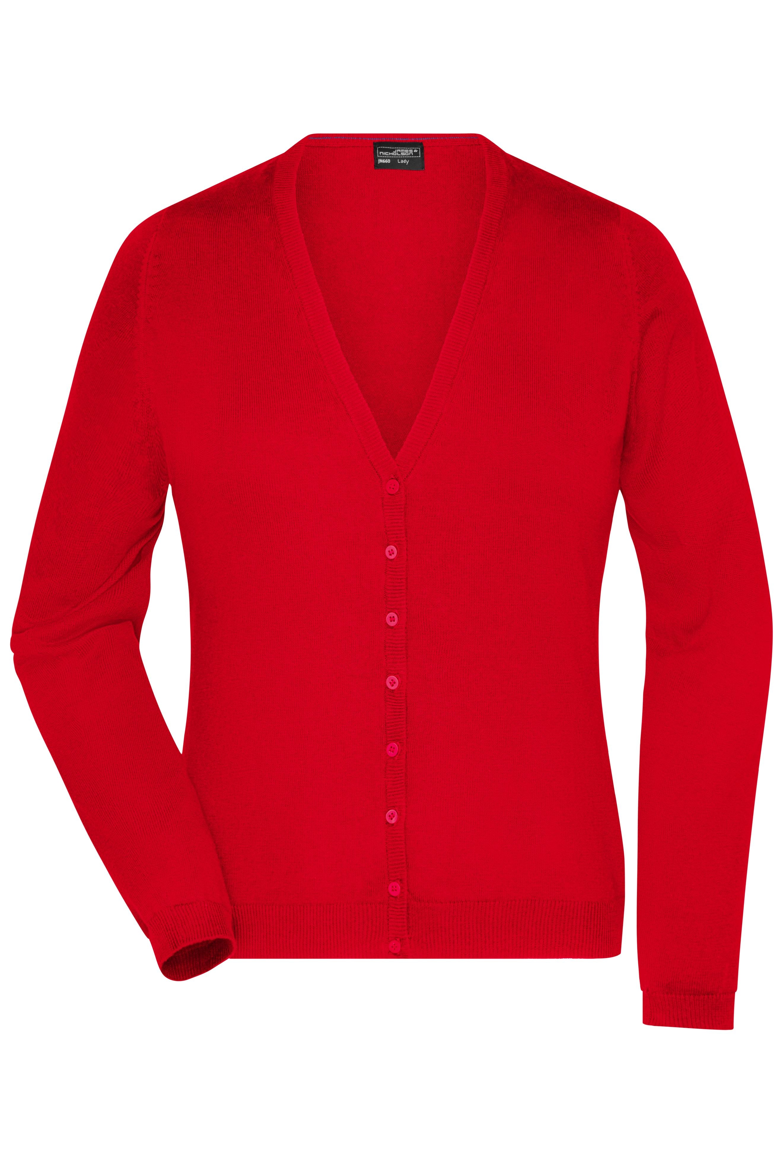 James & Nicholson Damen Strickjacke red