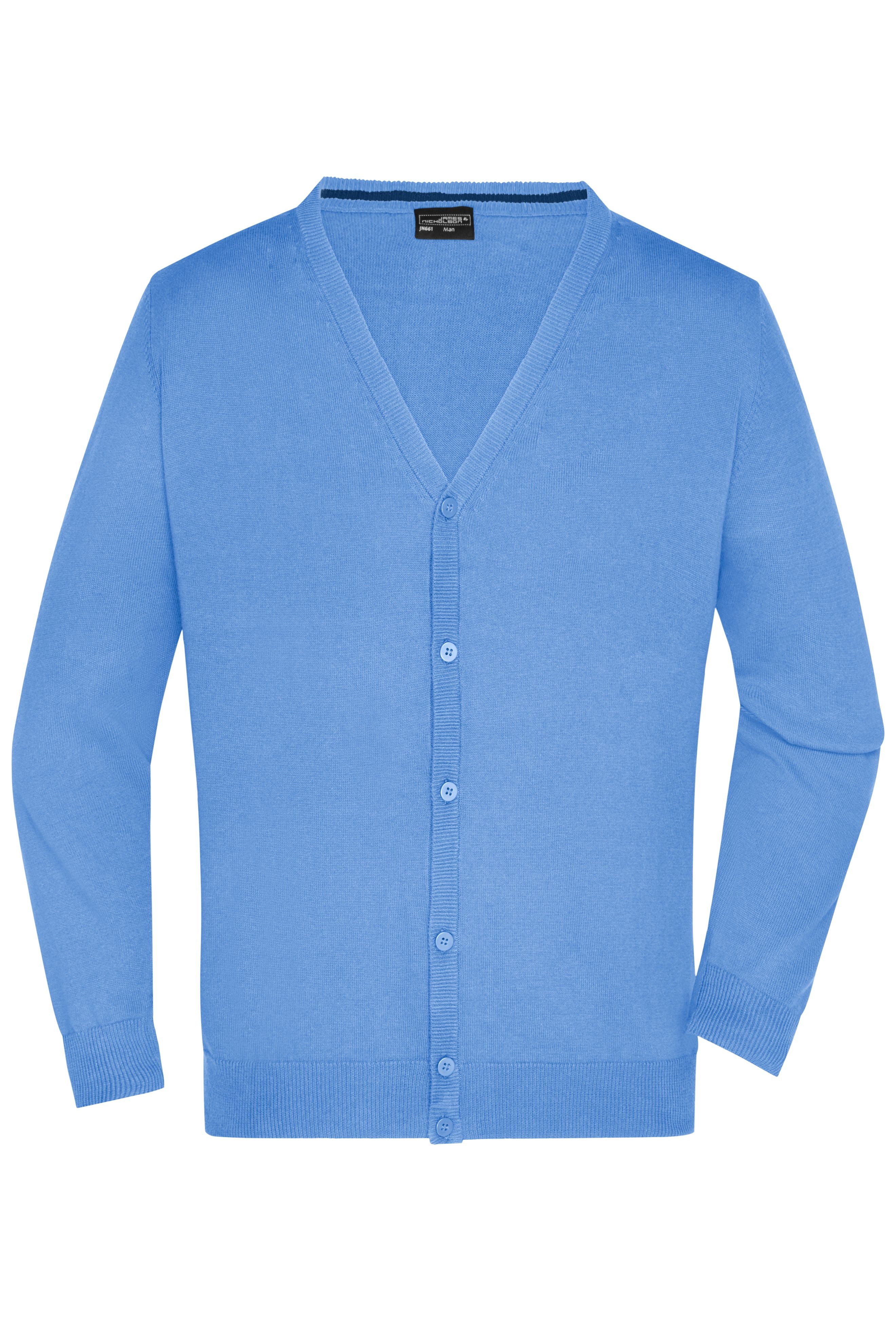 James & Nicholson Herren Strickjacke glacier-blue