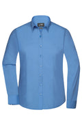 James & Nicholson Damenbluse Poplin Langarm aqua