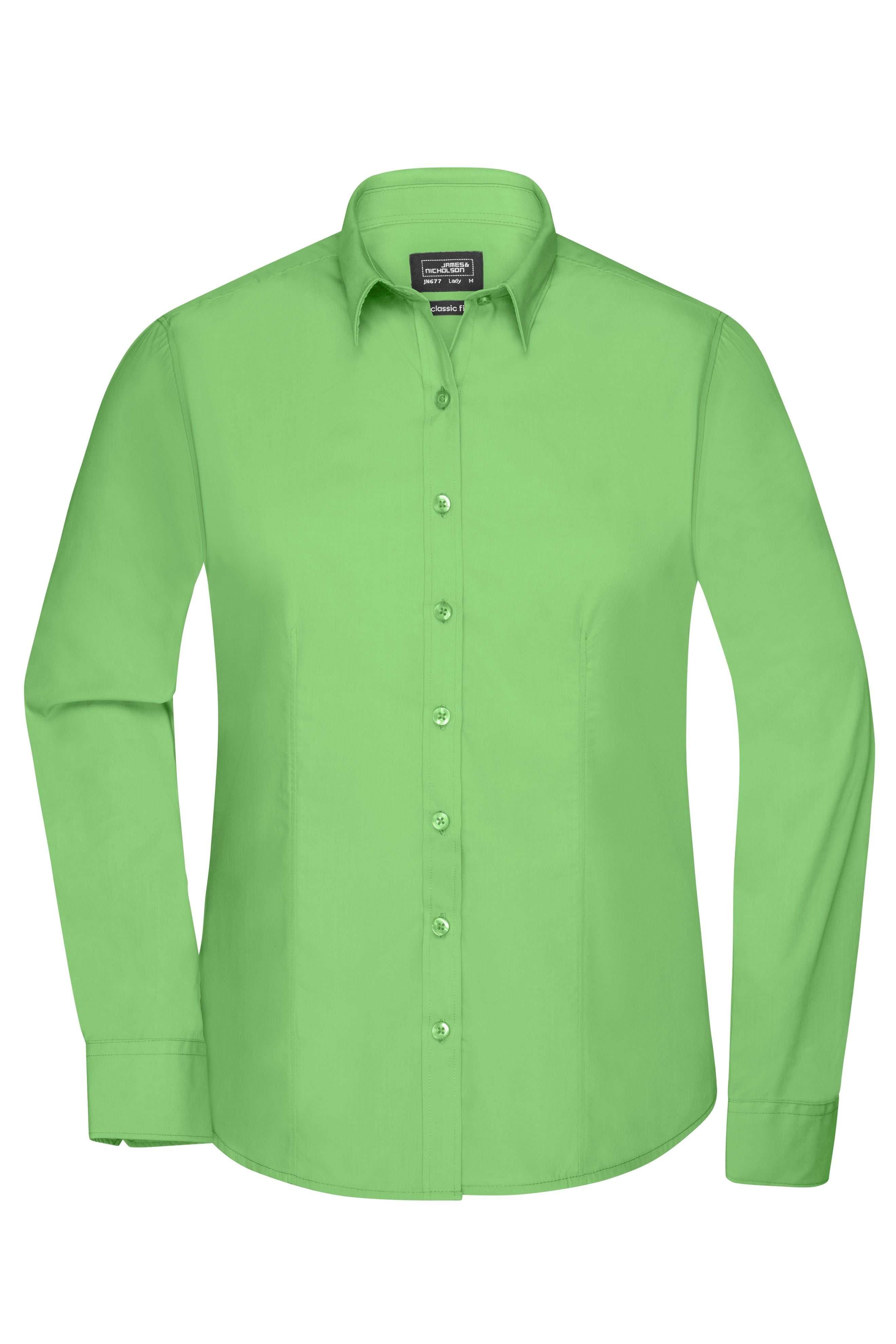 James & Nicholson Damenbluse Poplin Langarm lime-green