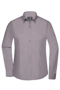 James & Nicholson Damenbluse Poplin Langarm steel