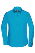 James & Nicholson Damenbluse Poplin Langarm turquoise