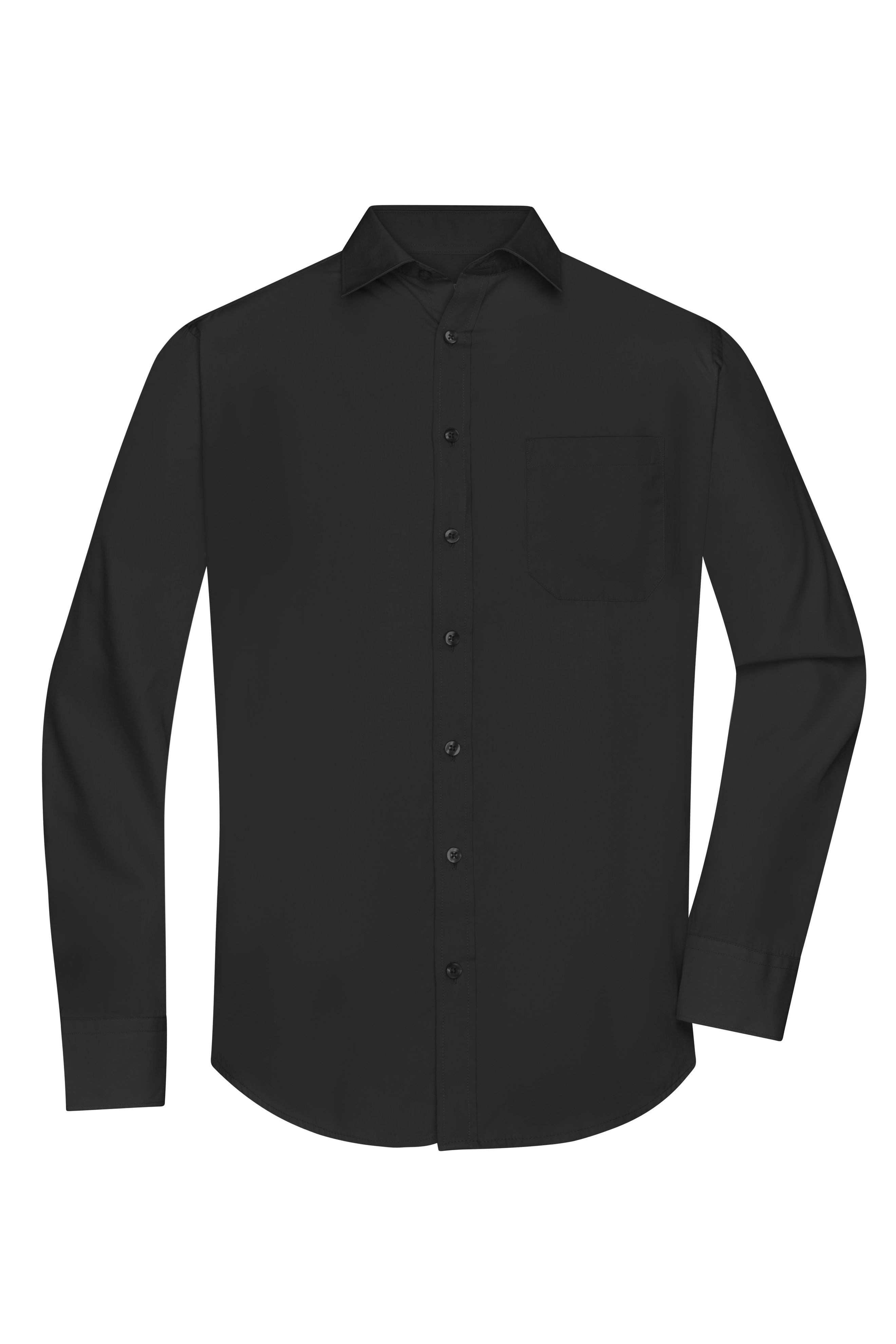 James & Nicholson Herrenhemd Poplin Langarm black