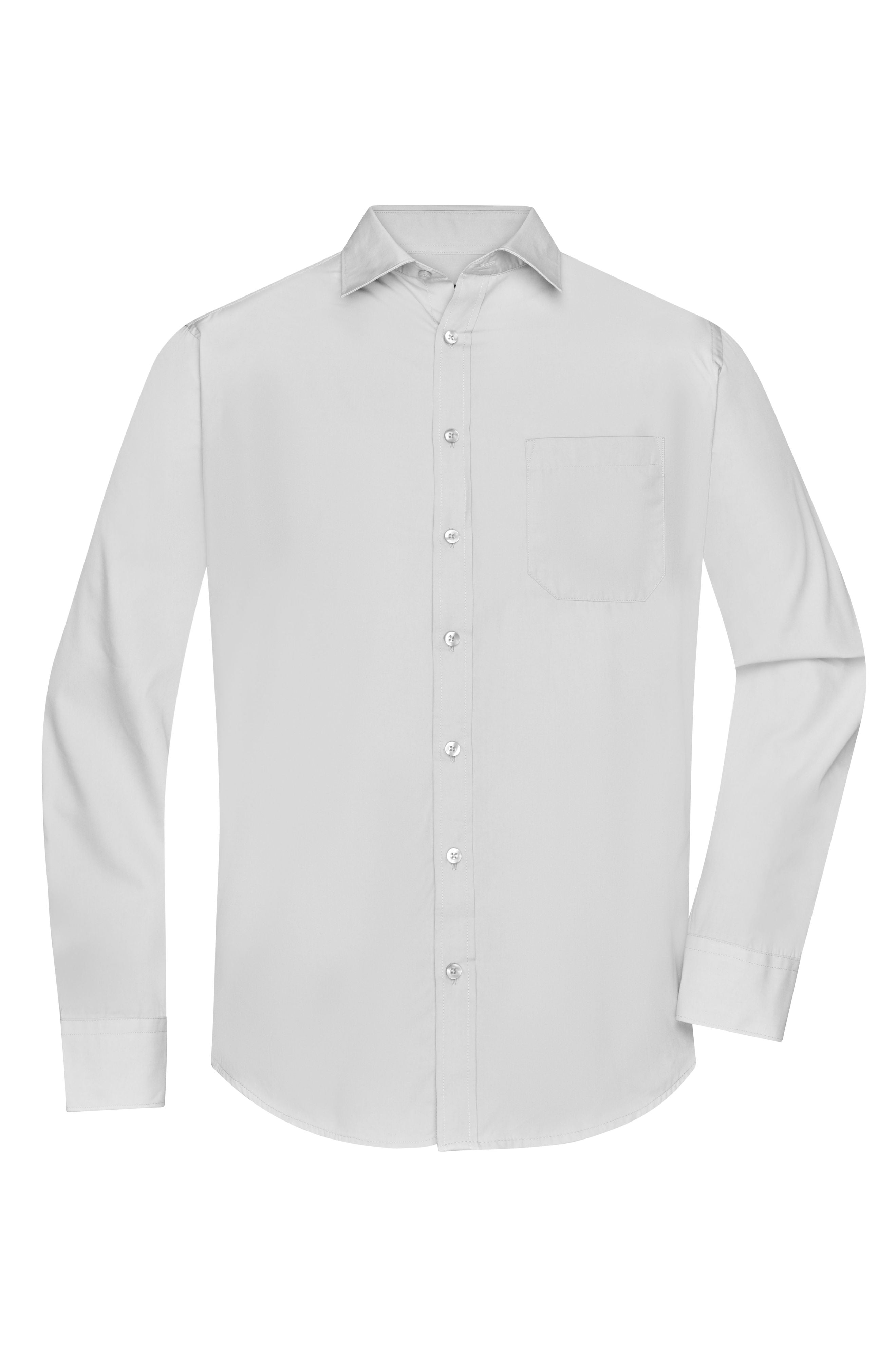 James & Nicholson Herrenhemd Poplin Langarm light-grey