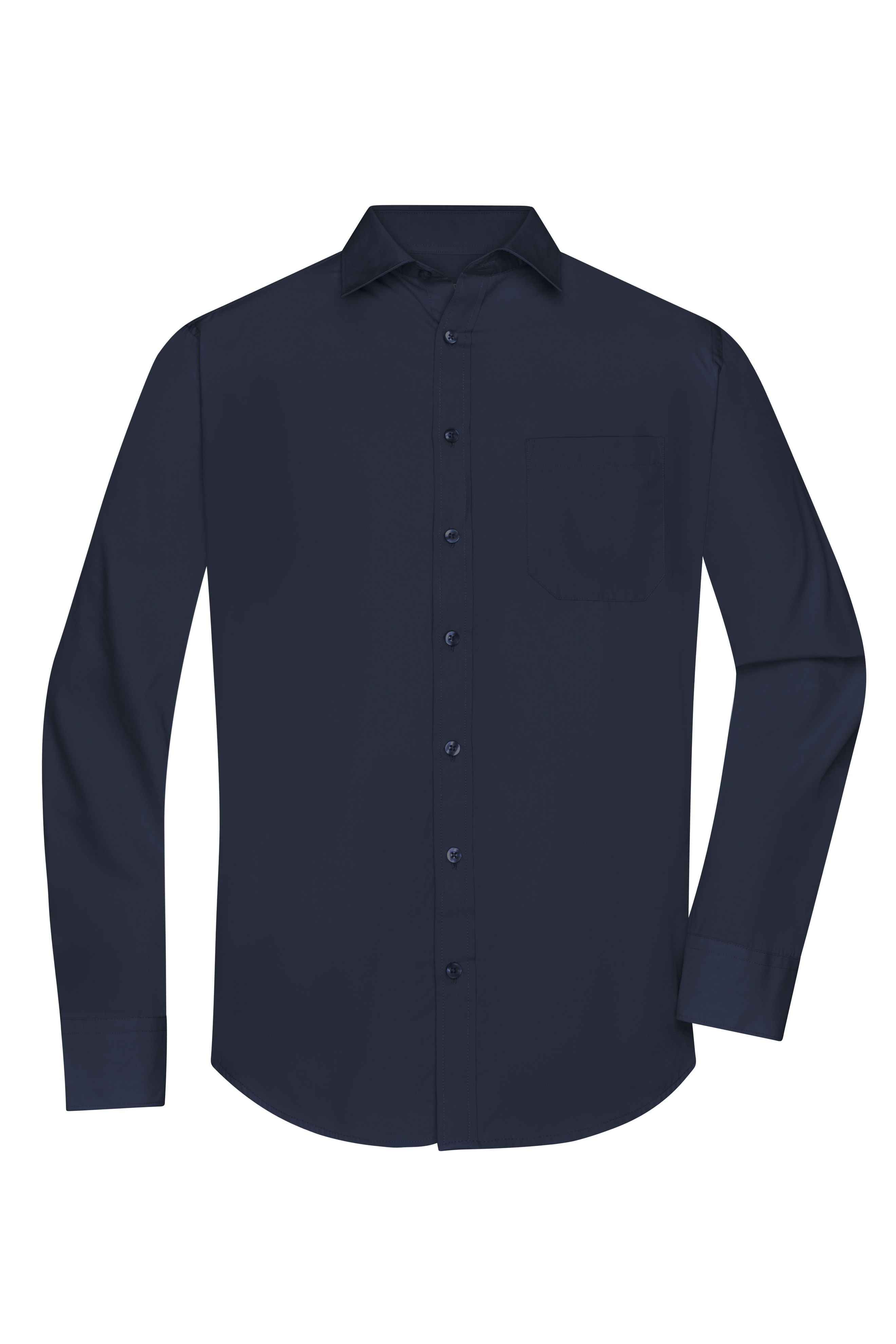 James & Nicholson Herrenhemd Poplin Langarm navy