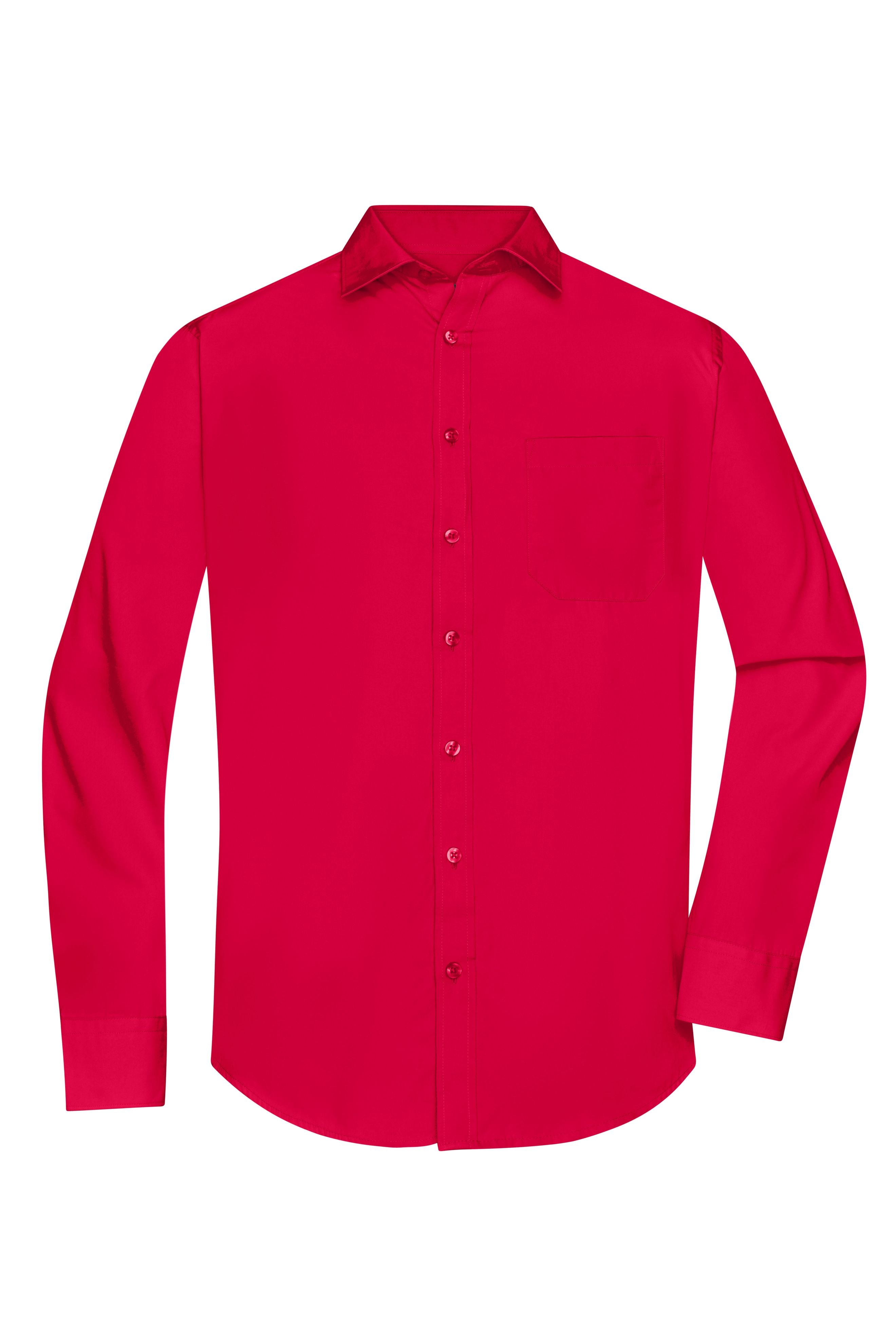 James & Nicholson Herrenhemd Poplin Langarm red