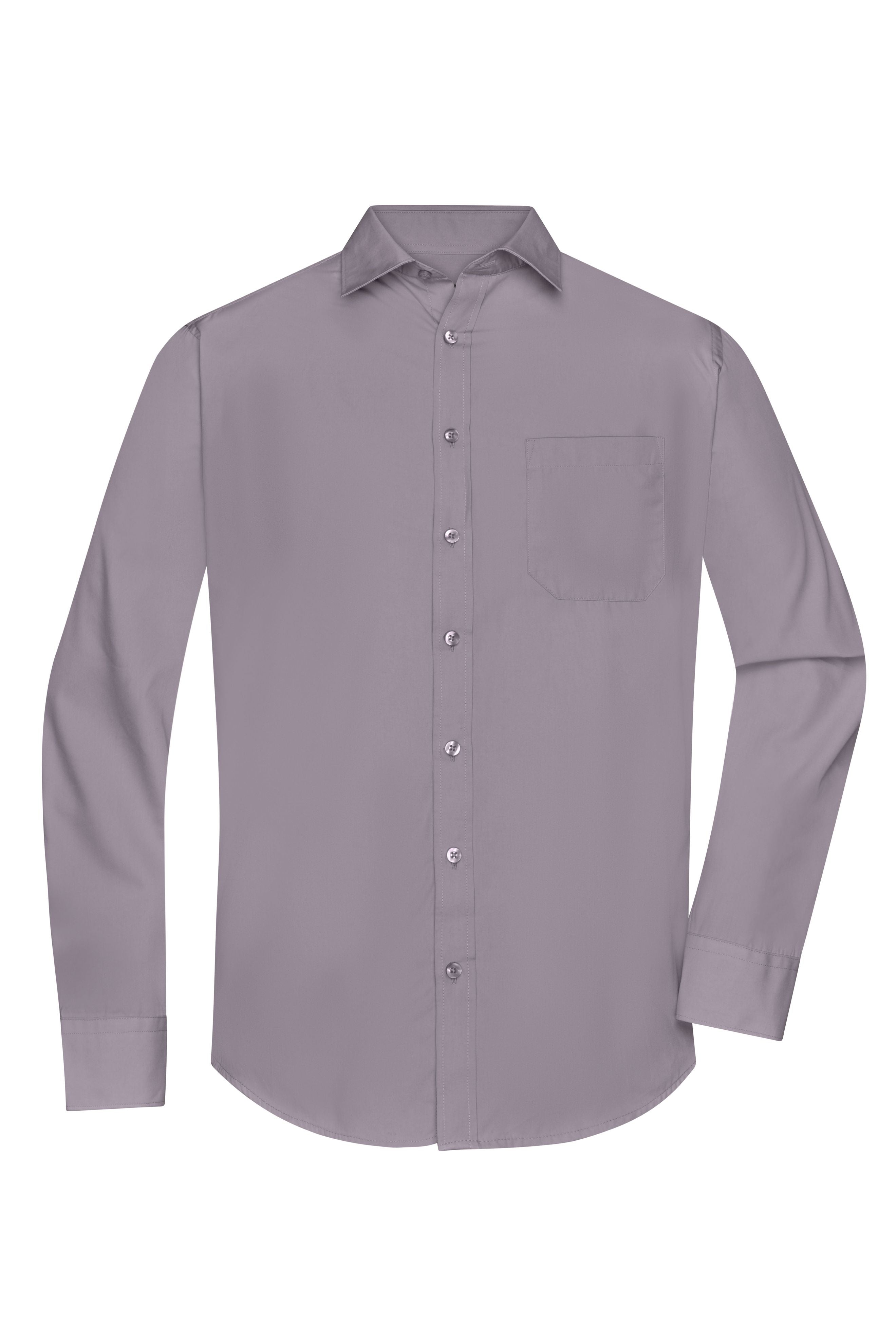 James & Nicholson Herrenhemd Poplin Langarm steel