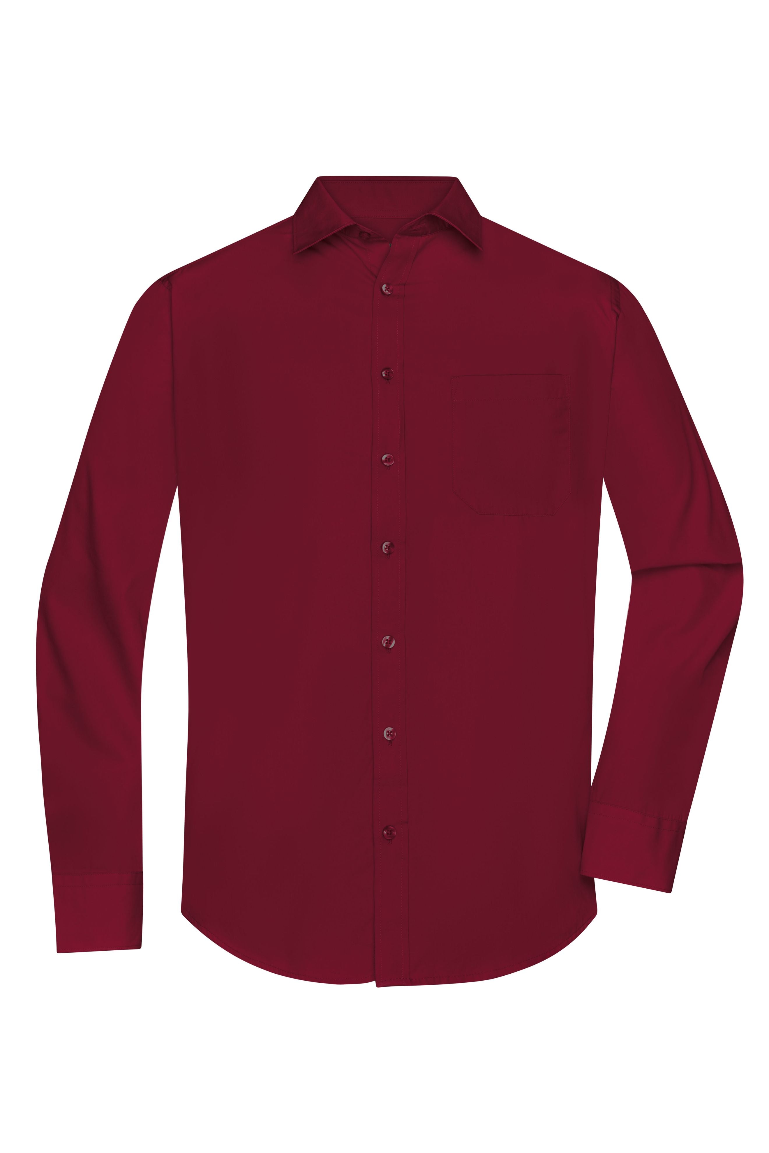 James & Nicholson Herrenhemd Poplin Langarm wine