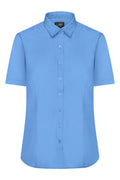James & Nicholson Damenbluse Poplin Kurzarm aqua
