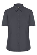 James & Nicholson Damenbluse Poplin Kurzarm carbon