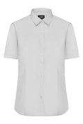 James & Nicholson Damenbluse Poplin Kurzarm light-grey
