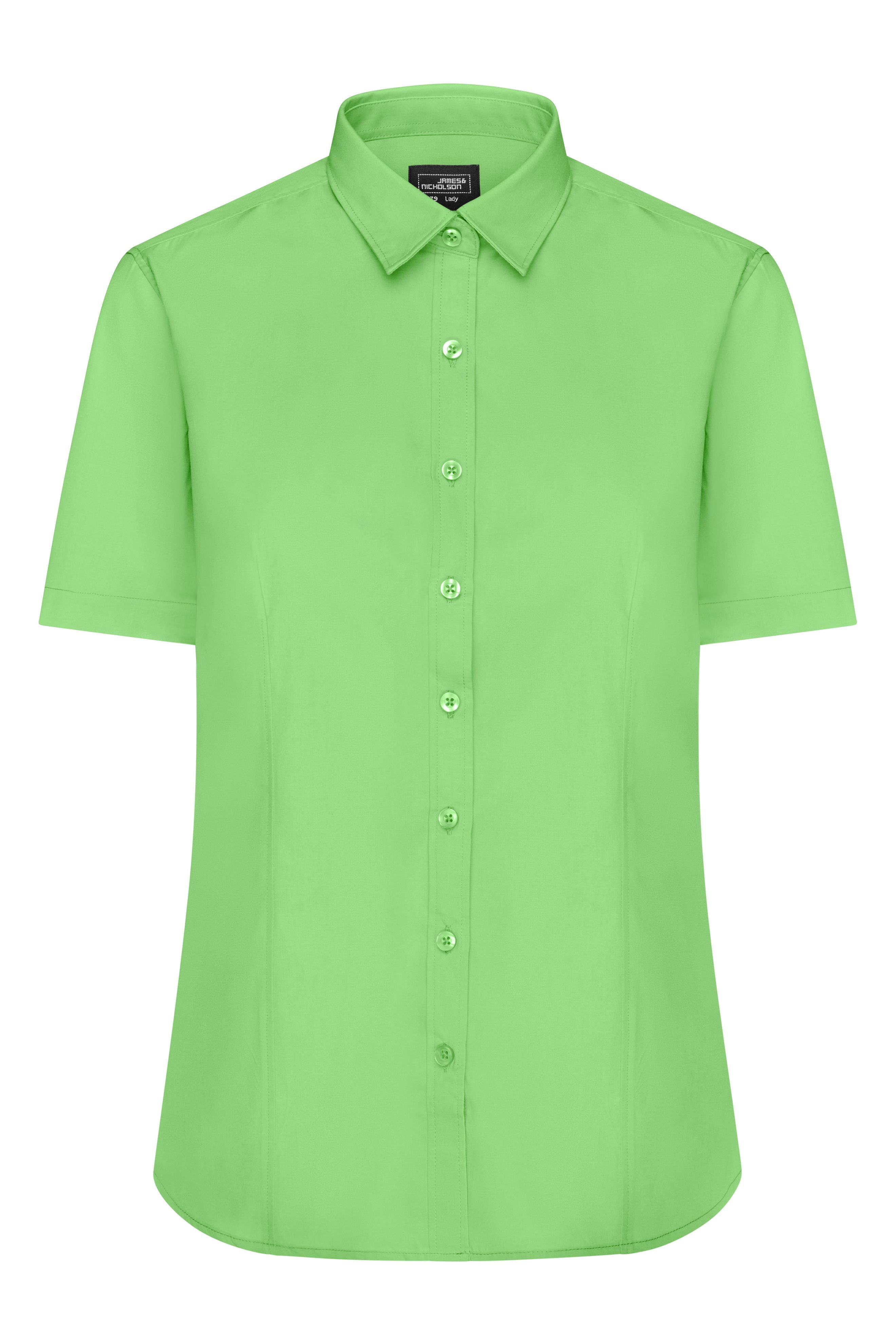 James & Nicholson Damenbluse Poplin Kurzarm lime-green