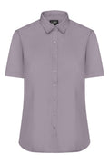 James & Nicholson Damenbluse Poplin Kurzarm steel