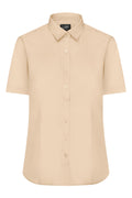 James & Nicholson Damenbluse Poplin Kurzarm stone