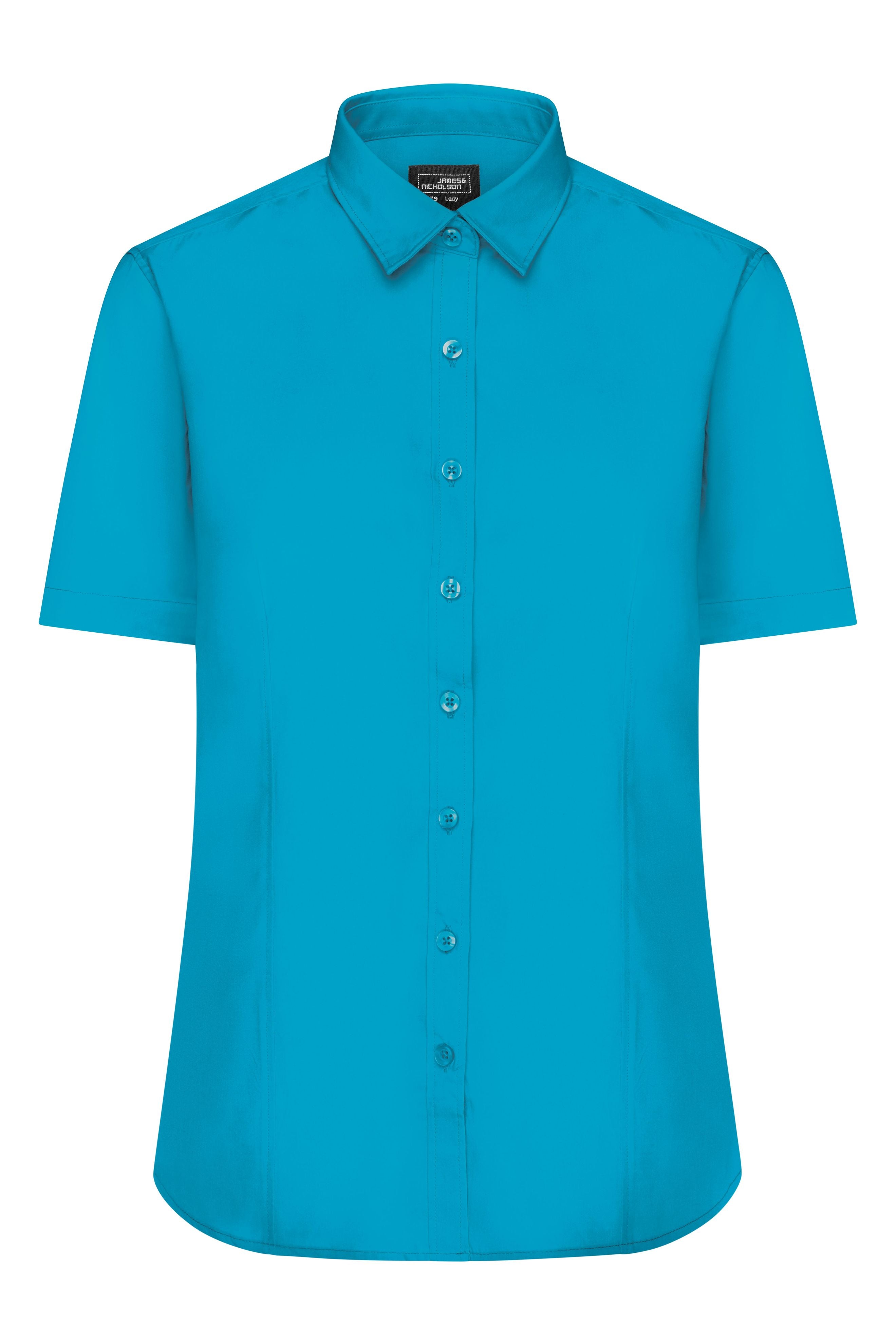 James & Nicholson Damenbluse Poplin Kurzarm turquoise
