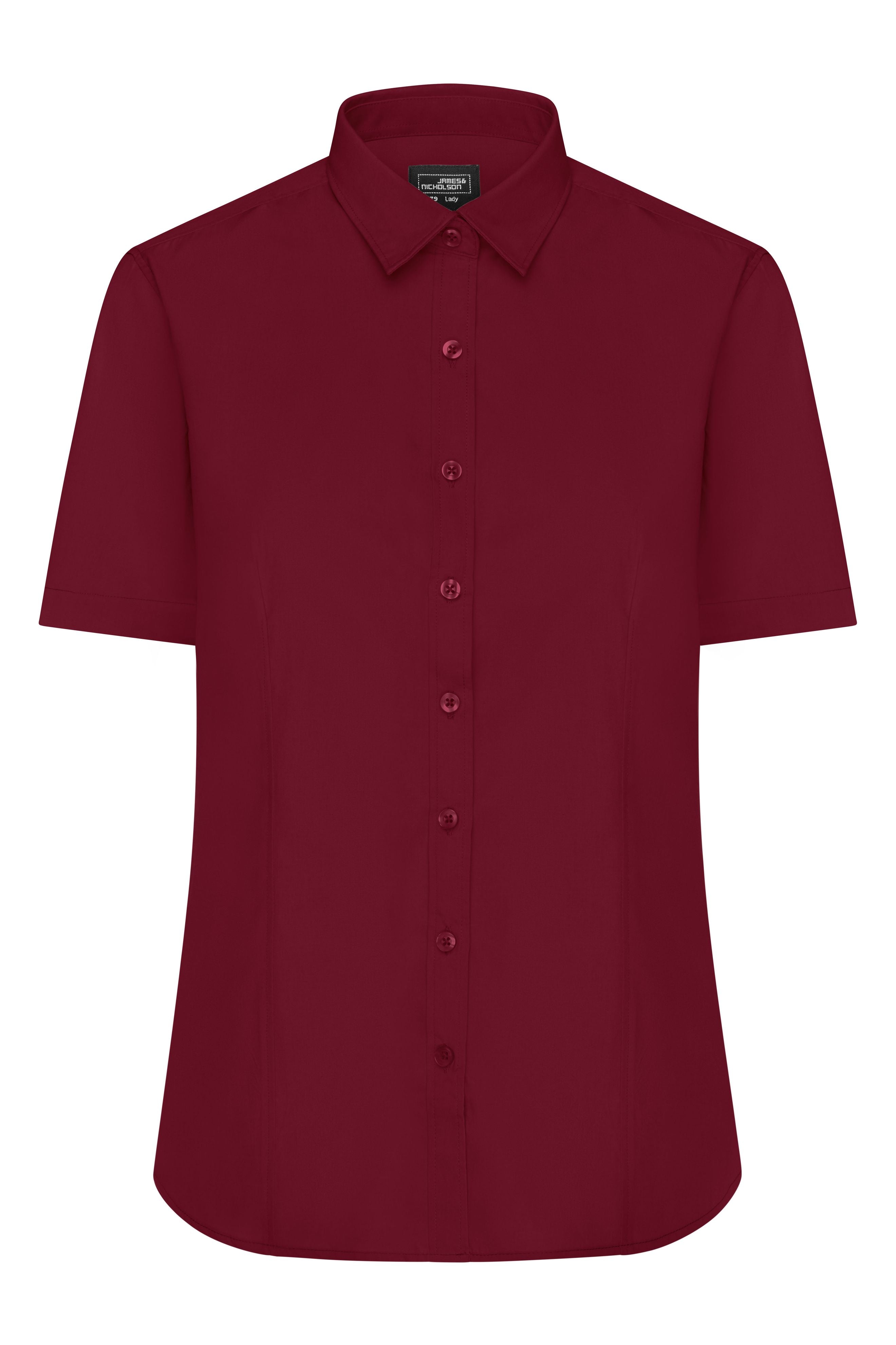 James & Nicholson Damenbluse Poplin Kurzarm wine