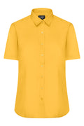 James & Nicholson Damenbluse Poplin Kurzarm yellow