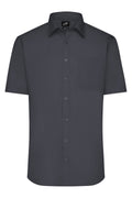 James & Nicholson Herrenhemd Poplin Kurzarm carbon