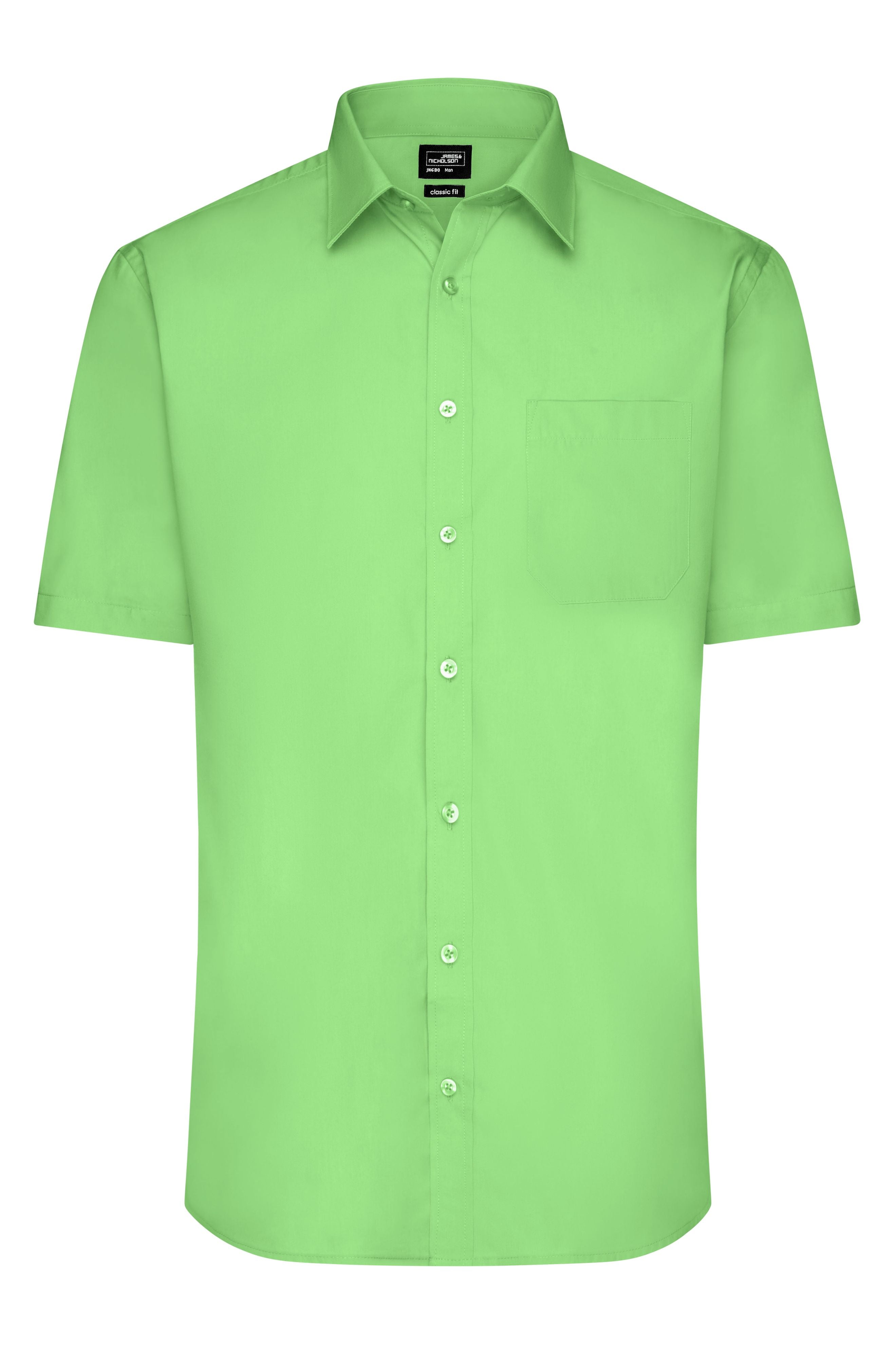 James & Nicholson Herrenhemd Poplin Kurzarm lime-green