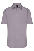 James & Nicholson Herrenhemd Poplin Kurzarm steel