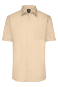 James & Nicholson Herrenhemd Poplin Kurzarm stone