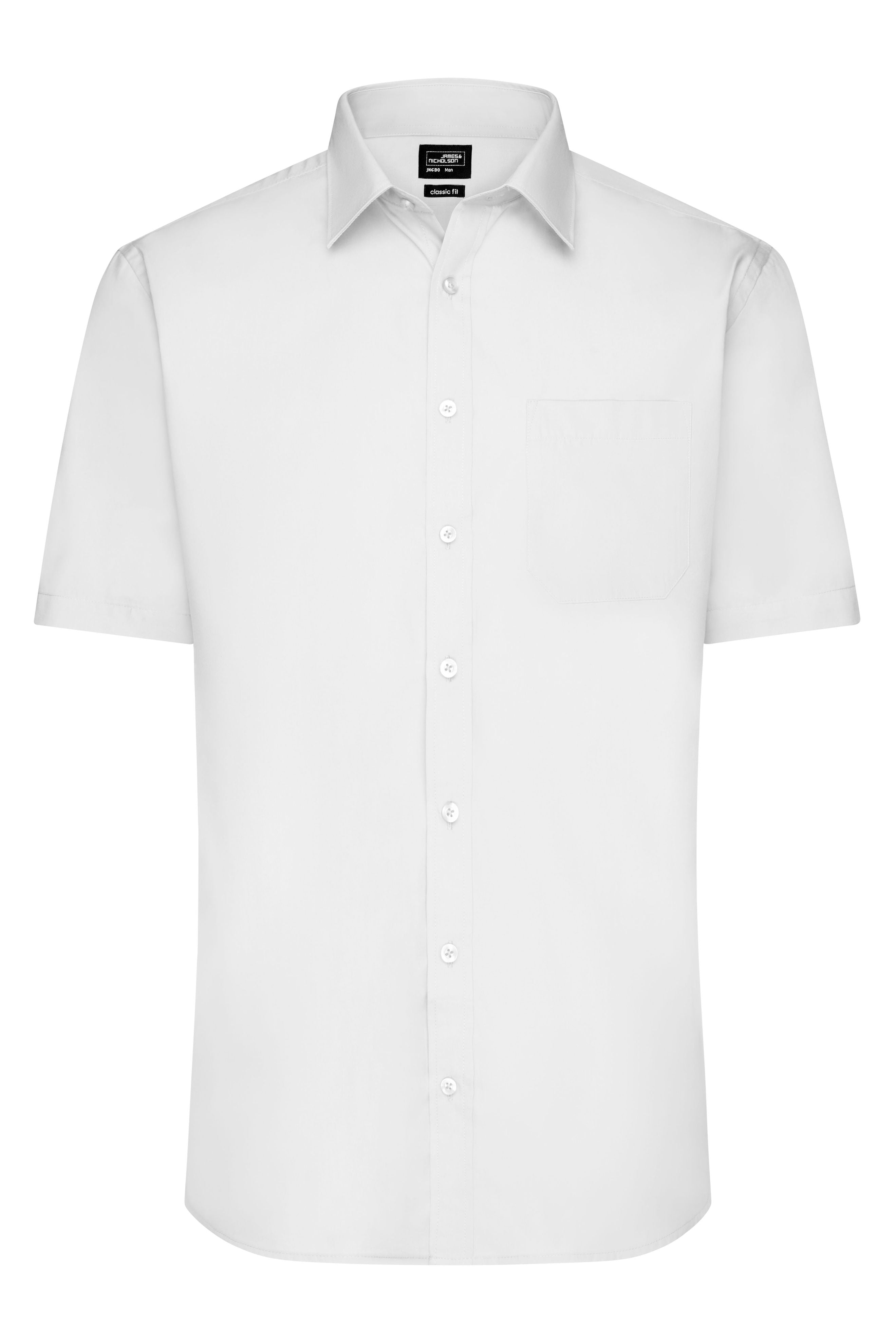James & Nicholson Herrenhemd Poplin Kurzarm white