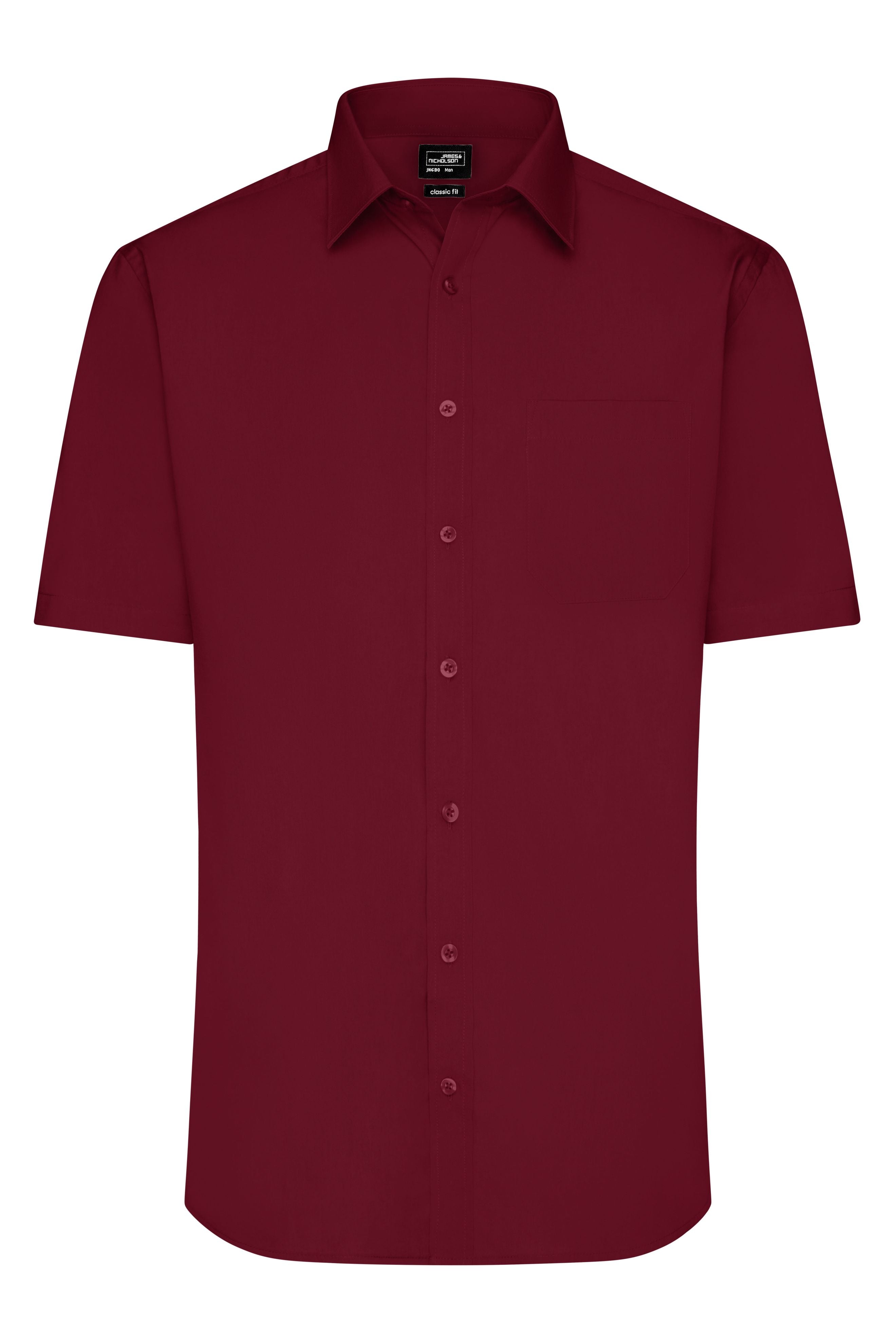 James & Nicholson Herrenhemd Poplin Kurzarm wine