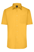 James & Nicholson Herrenhemd Poplin Kurzarm yellow