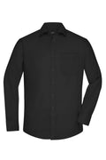 James & Nicholson Langarm Herrenhemd Micro-Twill black