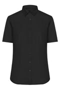 James & Nicholson Kurzarm Damenbluse Micro-Twill black