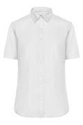 James & Nicholson Kurzarm Damenbluse Micro-Twill white