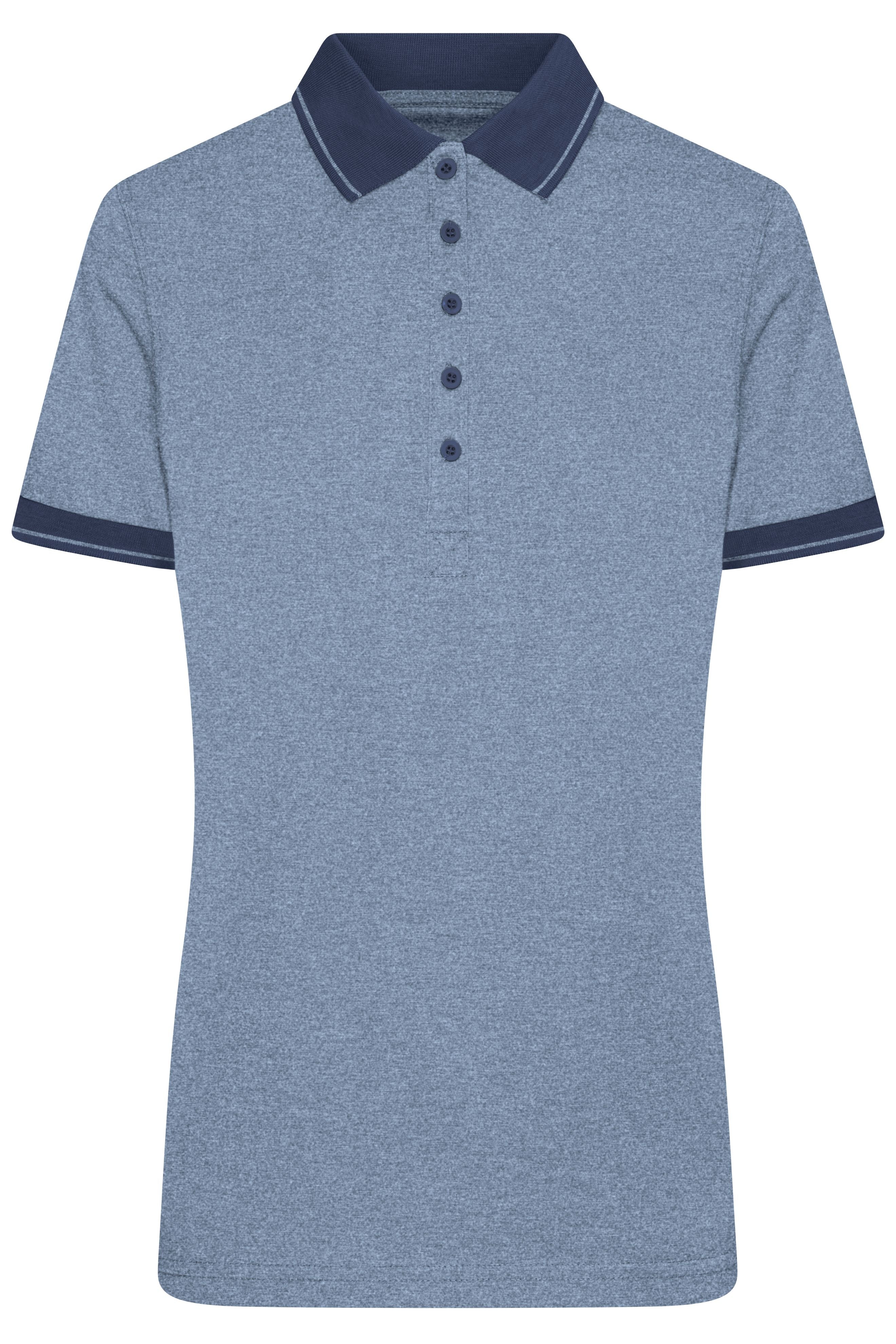 James & Nicholson Damen Melange Polo blue-melange/navy