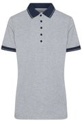 James & Nicholson Damen Melange Polo grey-heather/navy