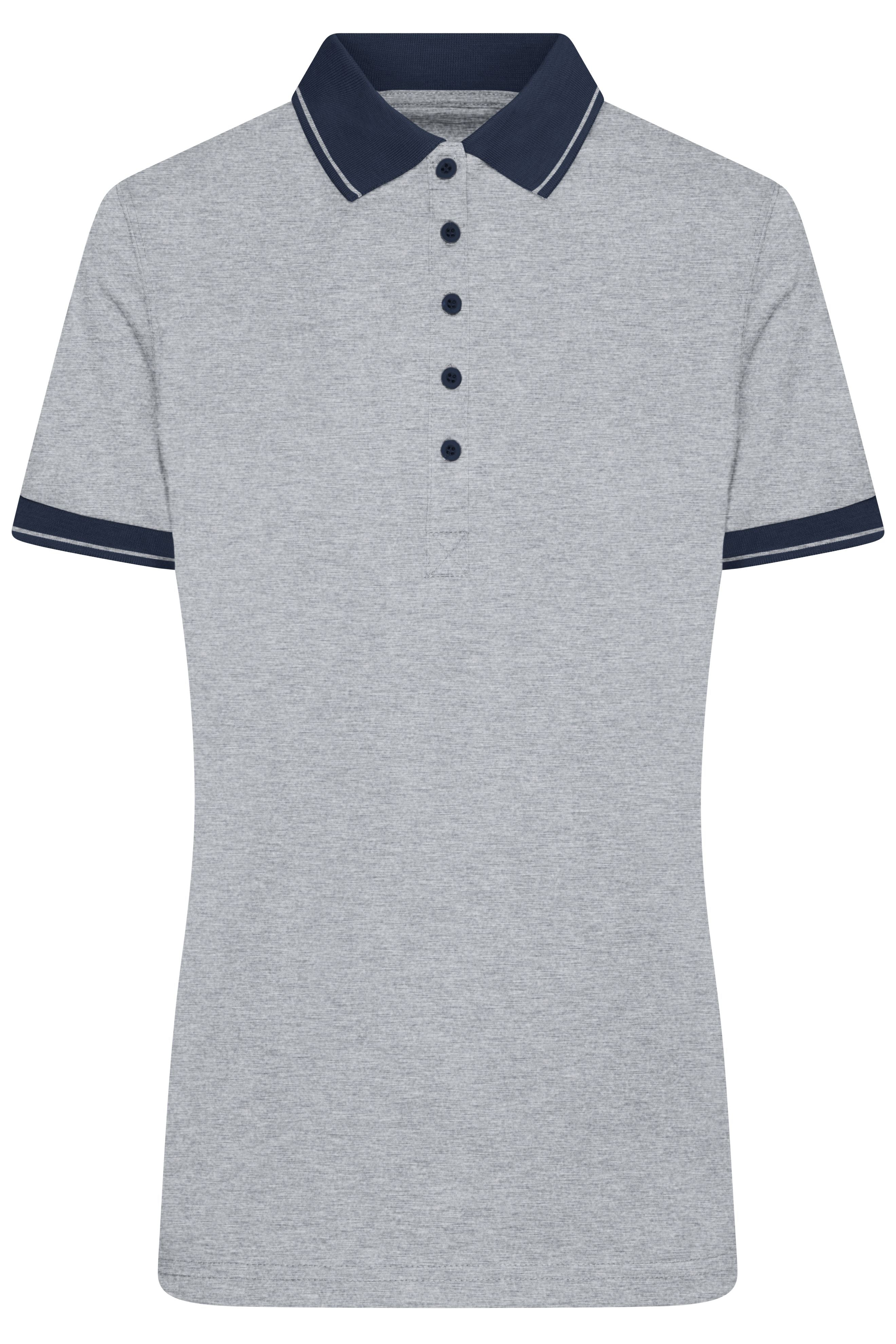 James & Nicholson Damen Melange Polo grey-heather/navy