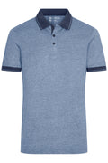 James & Nicholson Herren Melange Polo blue-melange/navy