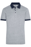 James & Nicholson Herren Melange Polo grey-heather/navy
