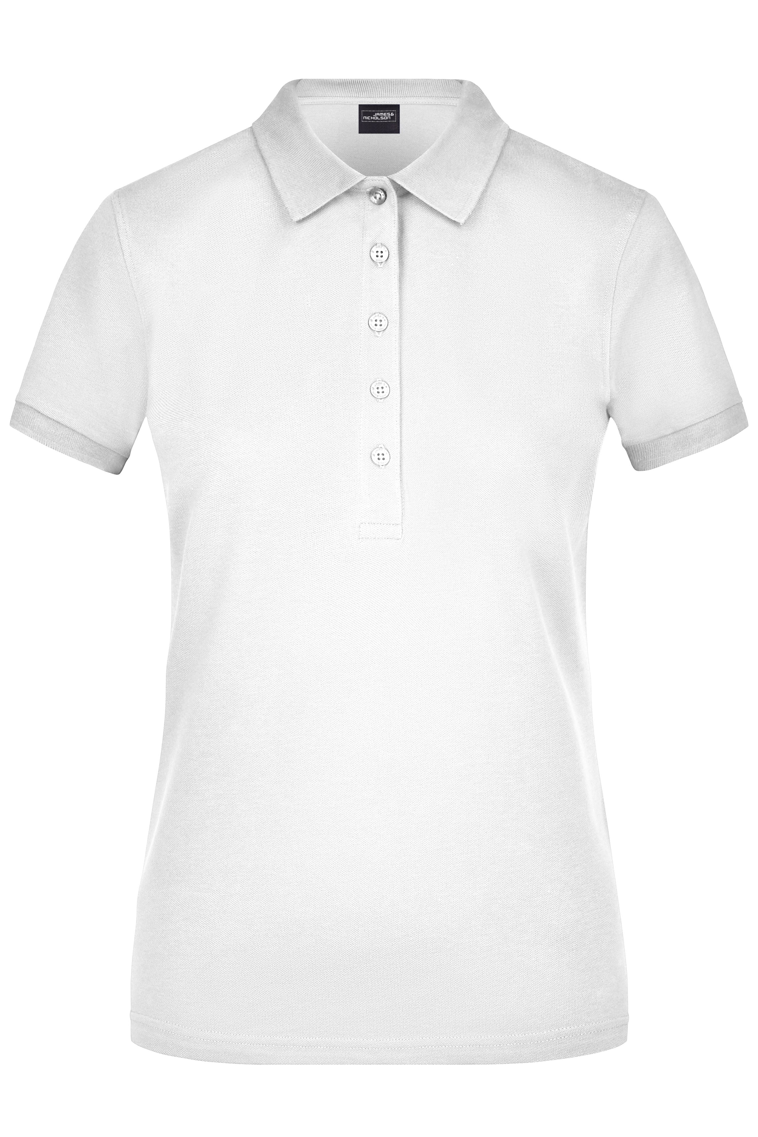 James & Nicholson Damen Elastic Pique Polo white