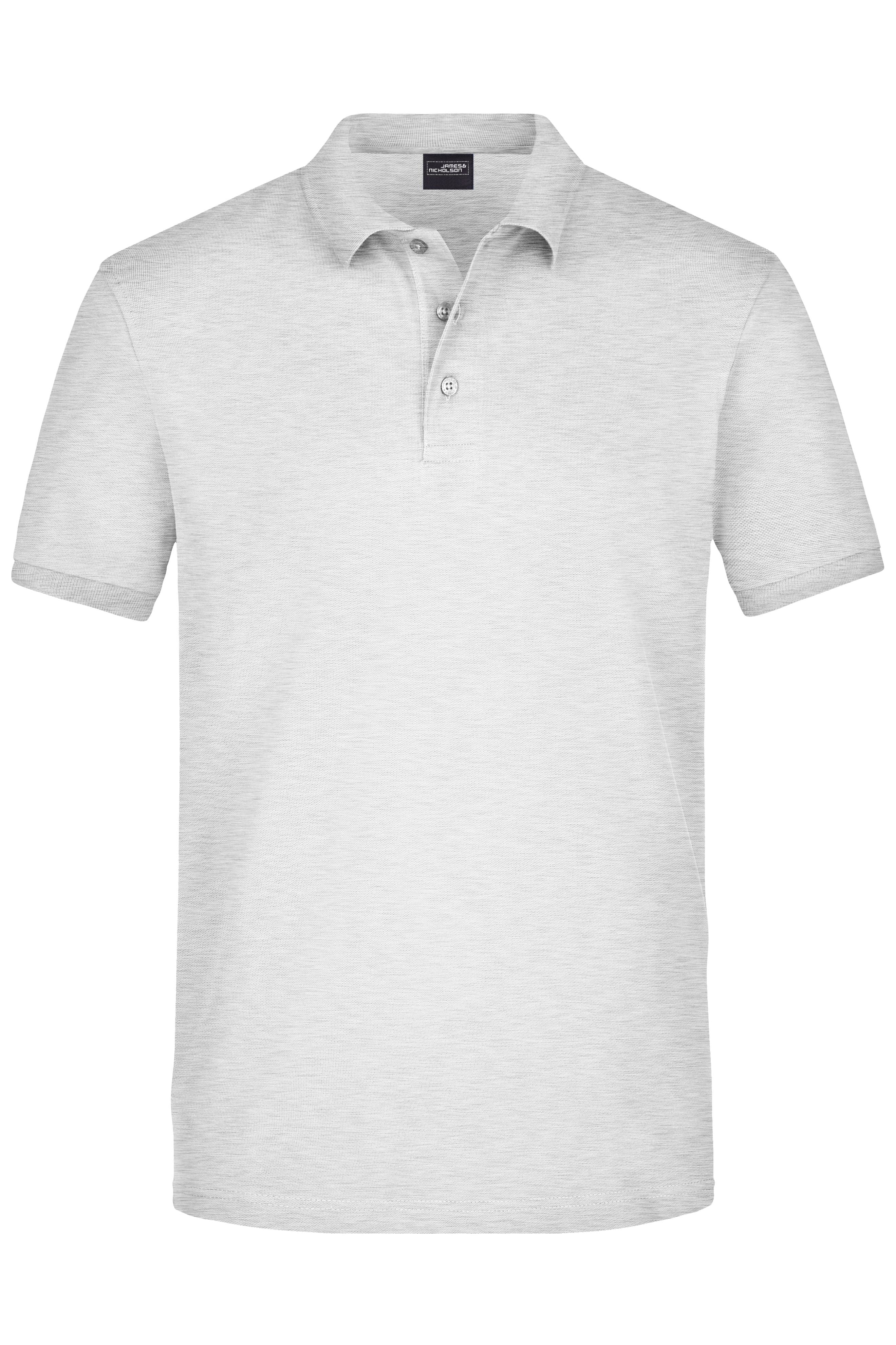 James & Nicholson Herren Elastic Pique Polo grey-heather
