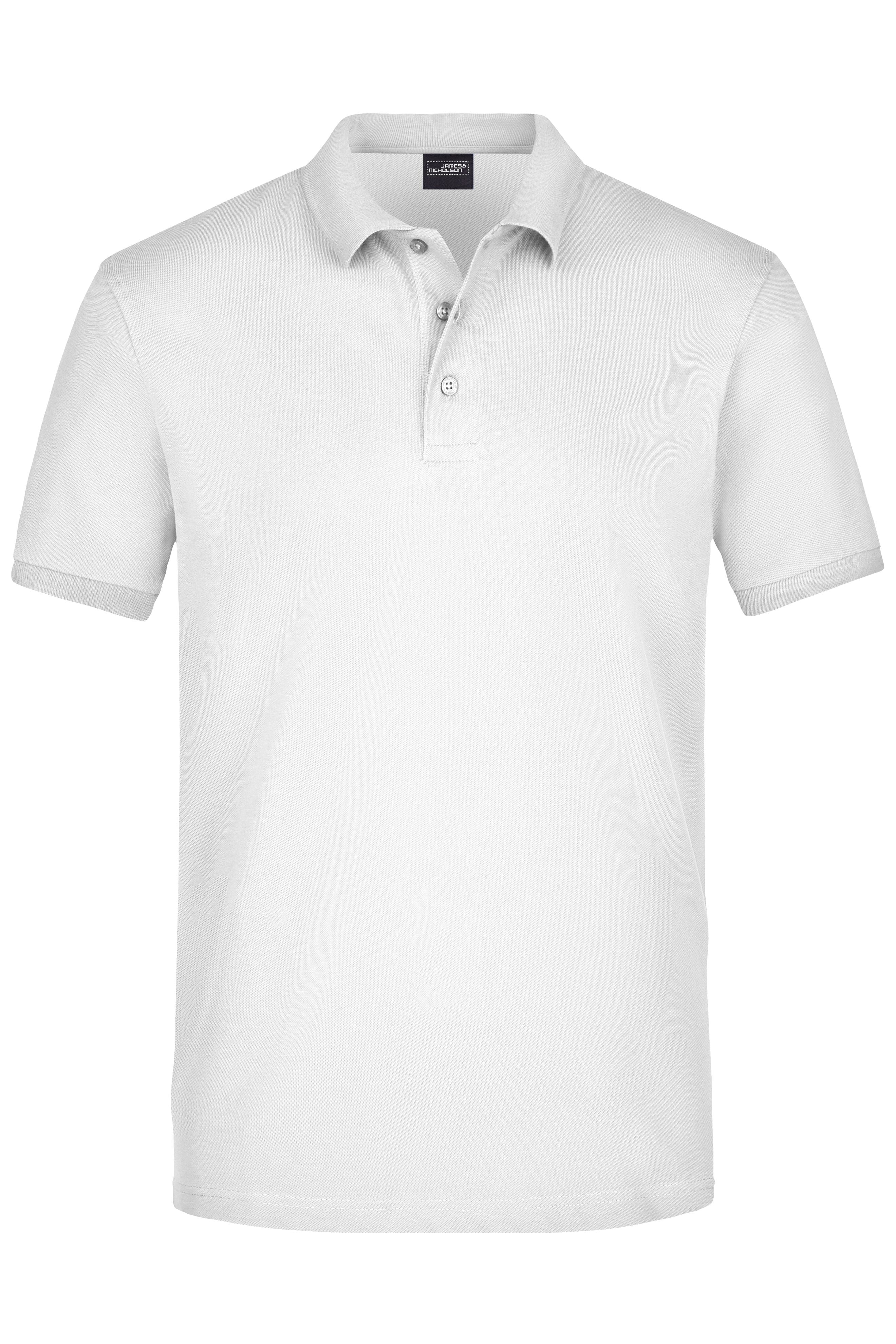James & Nicholson Herren Elastic Pique Polo white