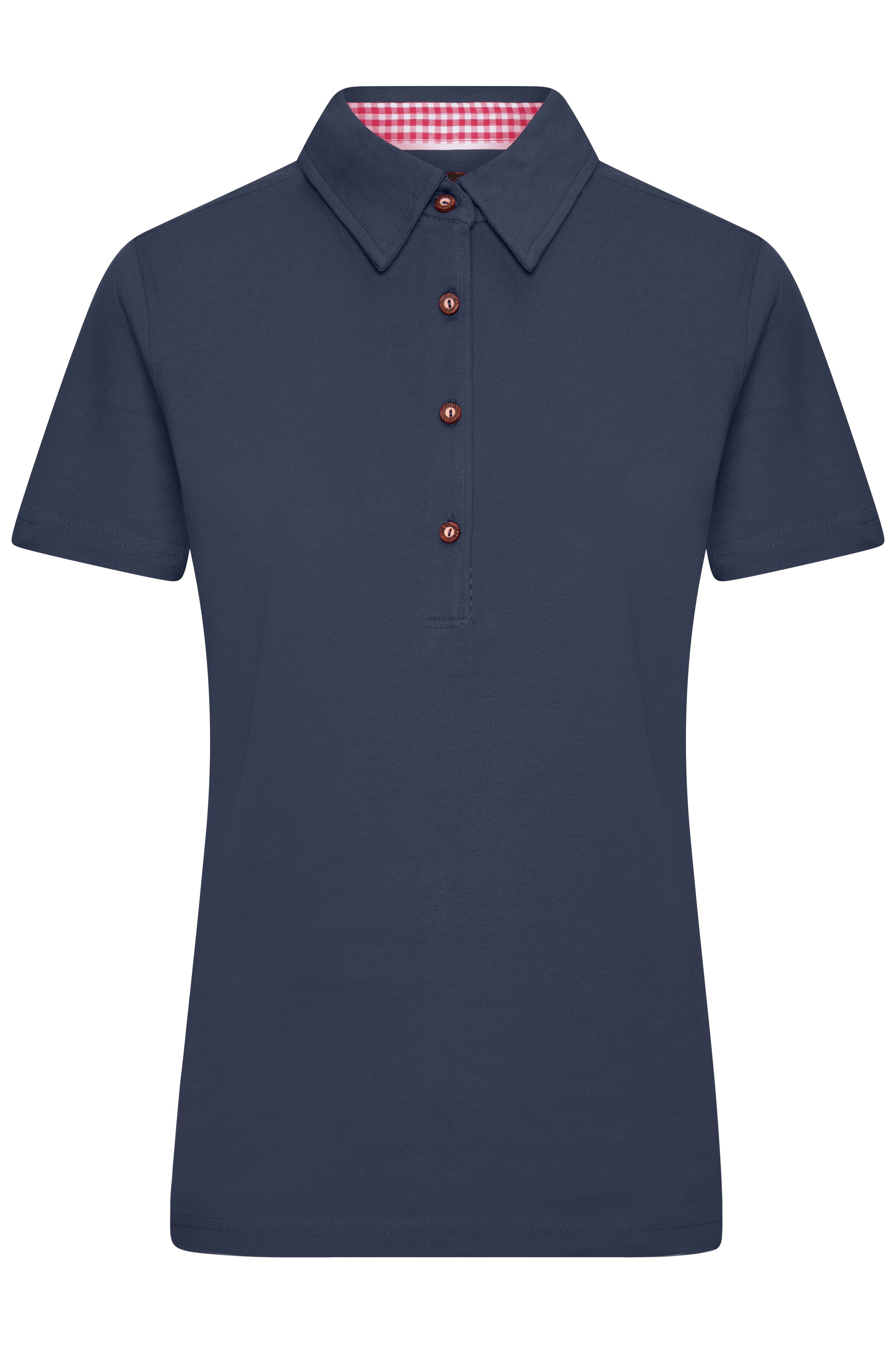 James & Nicholson Damen Trachtenpoloshirt navy/red-white