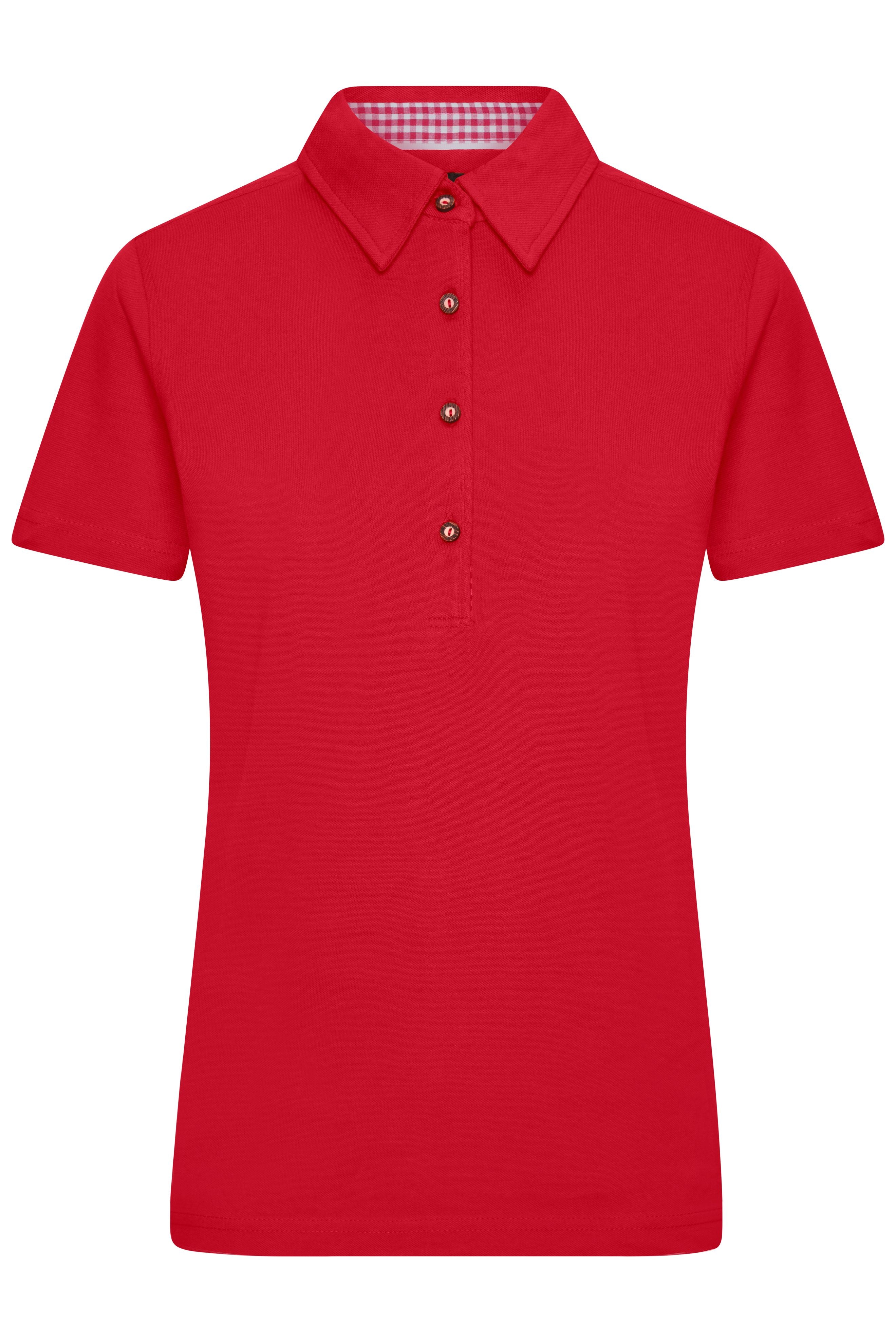 James & Nicholson Damen Trachtenpoloshirt red/red-white