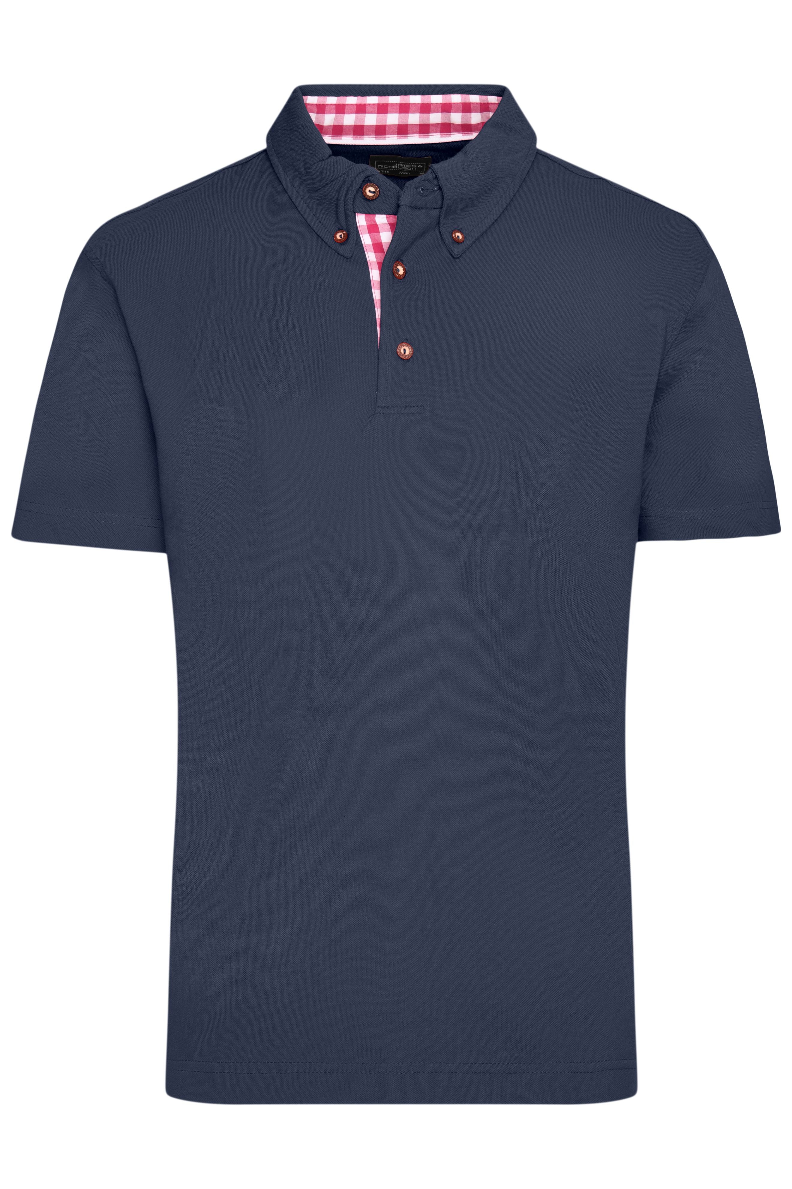 James & Nicholson Herren Trachtenpoloshirt navy/red-white