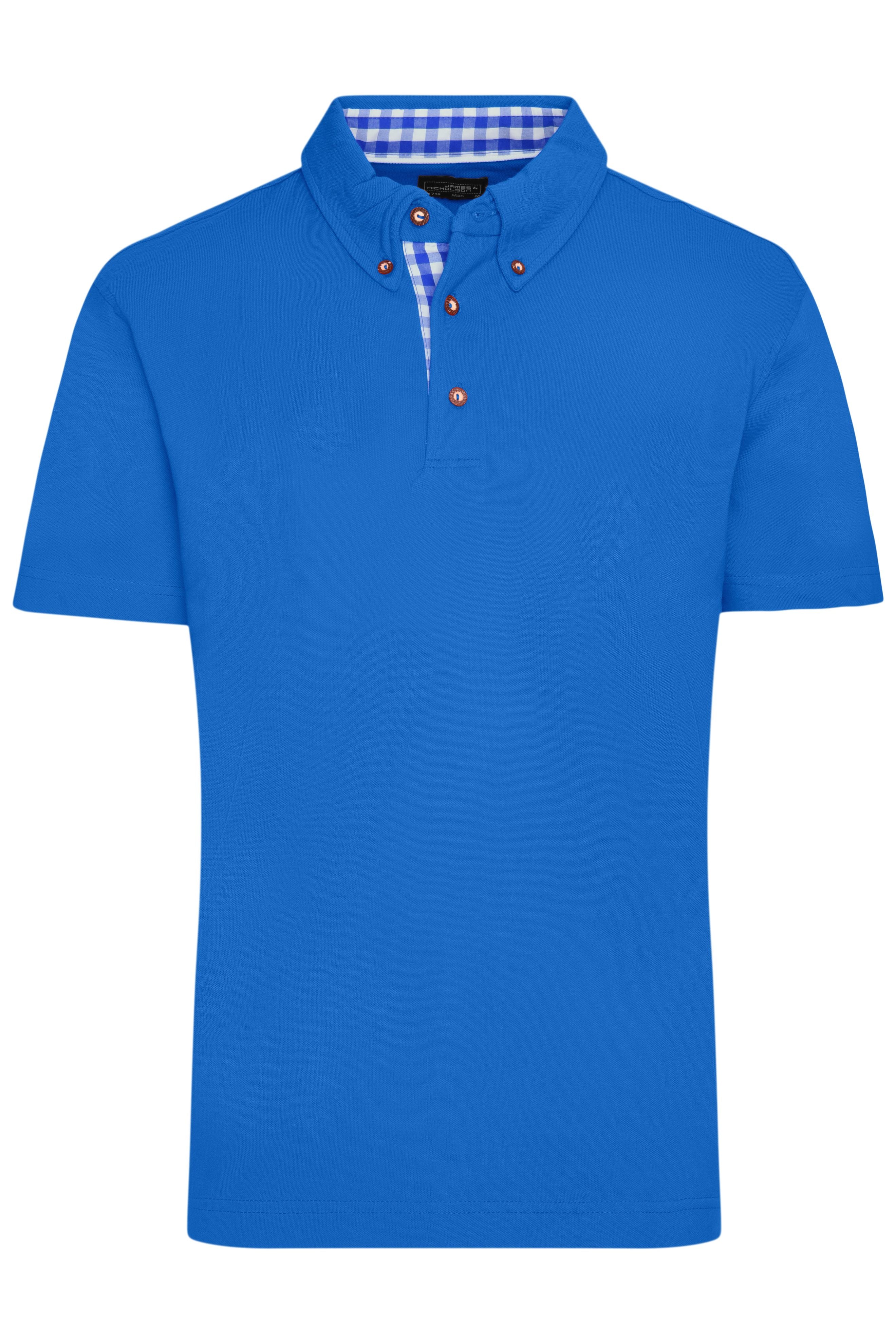 James & Nicholson Herren Trachtenpoloshirt royal/royal-white