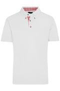 James & Nicholson Herren Trachtenpoloshirt white/red-white